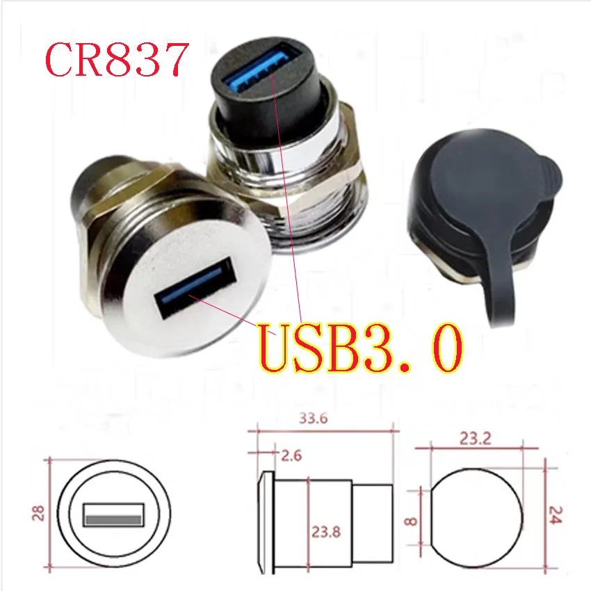 

Lshitech IP65 Aviation Plug Socket M20 Industry USB3.0 1.5A Soldering Data Adapter USB Connector Chassis Thick Panel Receptacles