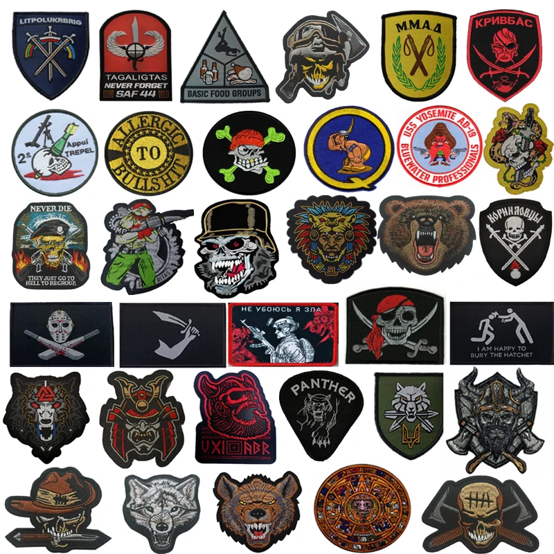 Military Tactical HOOK PVC Rubber Patches Removable Insignia Sewings Armbands Embroidery Patch Clothes Cap Backpacks Decorative