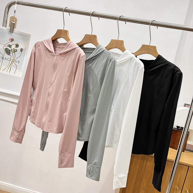 Oryginalna włóczka Ice Sensation, ochrona przed słońcem, nowa, wysoce elastyczna, z kapturem, jednolita, wyszczuplająca, oddychająca odzież wierzchnia chroniąca przed słońcem.