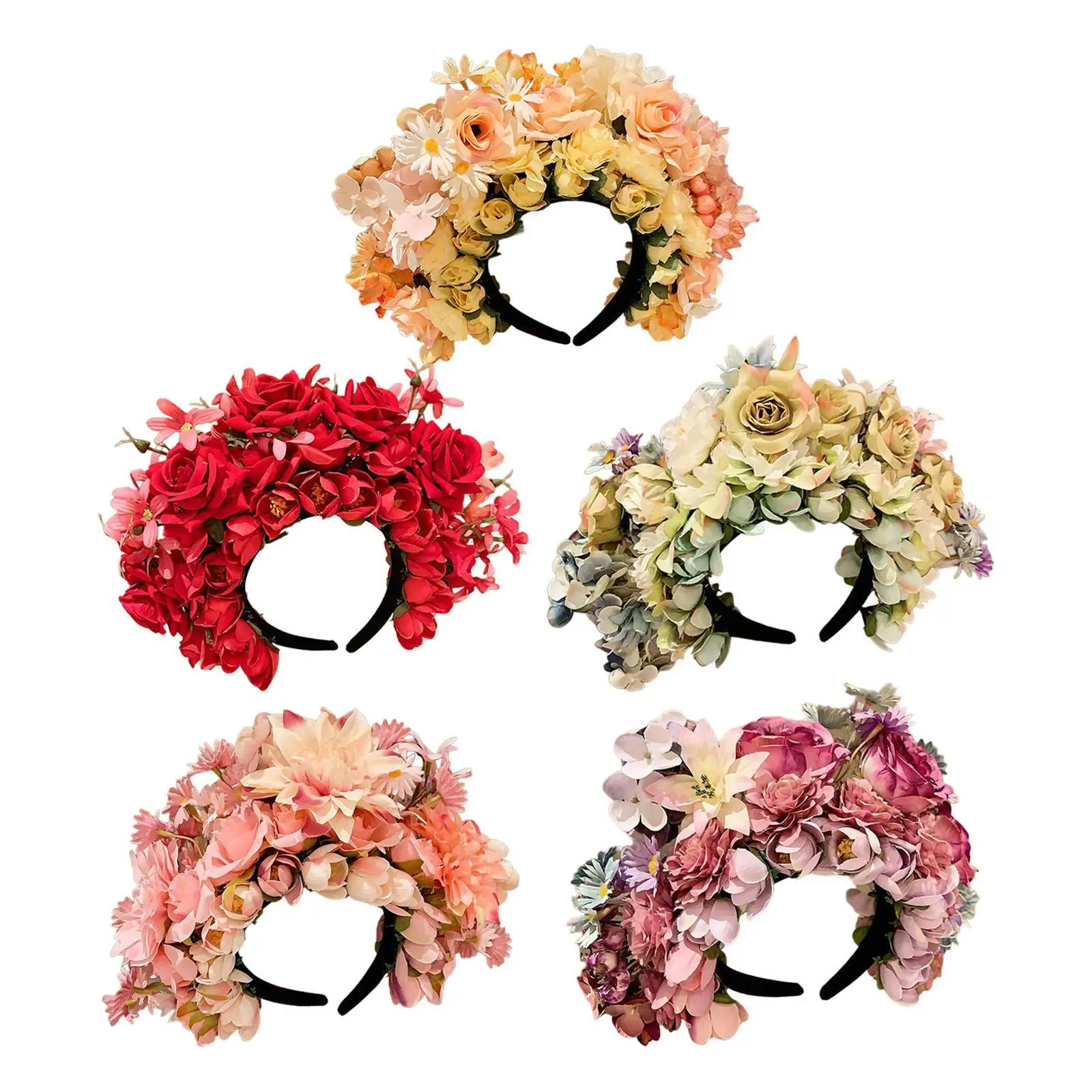 

Flower Headband Decorative Floral Headband for Masquerade Birthday Festival