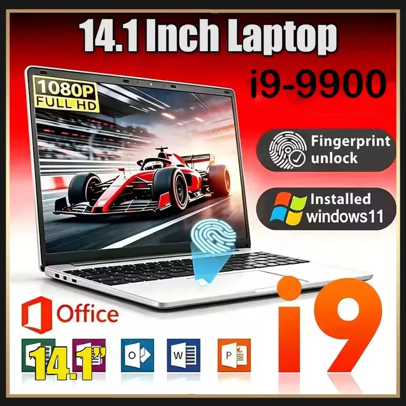 NEW 14.1' Laptop Intel Core I9-9900 32GB 2TB Windows 11 Gaming Computer PC Gamer Office Ultra Slim Notebook 1920*1080 HD