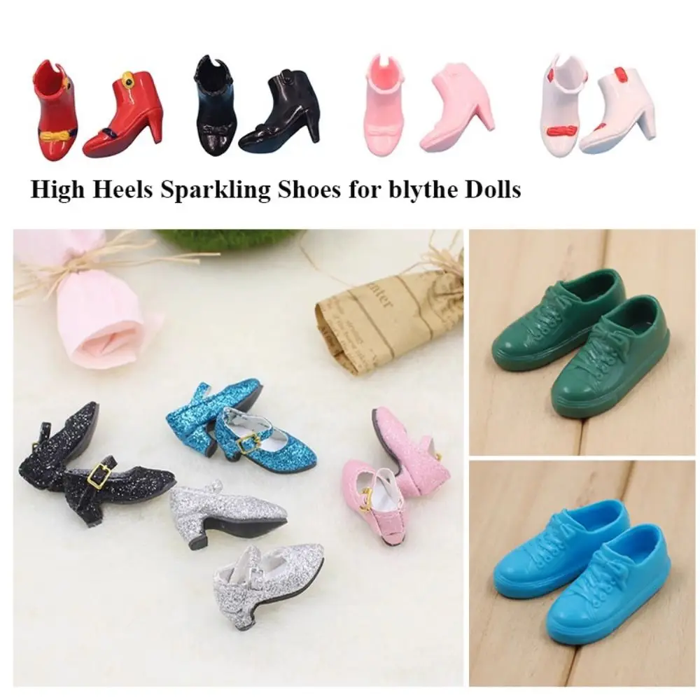 Mode Hoge Hakken Kristallen Schoenen DIY Accessoires Pop Cadeau Speelgoed Pop Fonkelende Schoenen Regenlaars voor azone ob24 Poppen