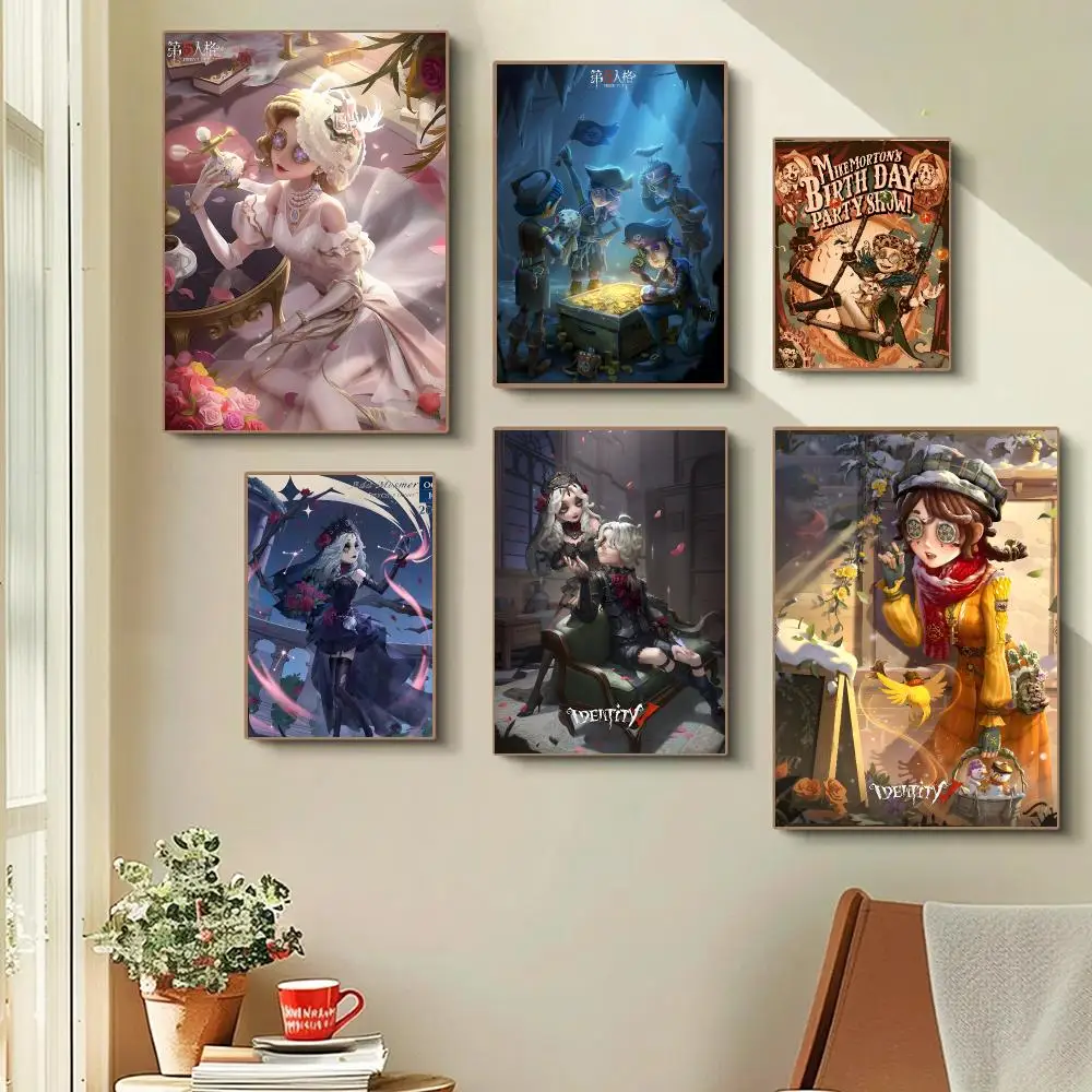 Identity V Game Gothic Mystery Poster Self-adhesive Advanced Aesthetic Printing Paper Wall Art for Living Room Home Decor