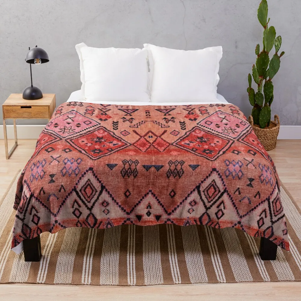 

Boho Farmhouse Stylish Oriental Traditional Moroccan Style Artwork Throw Blanket picnic blanket