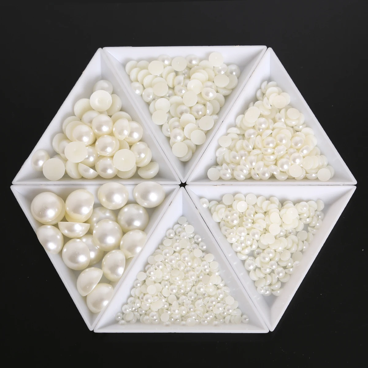 White Ivory Imitation Pearls Half Round Flat back Pearls Craft Resin Scrapbook Bead DIY Jewelry Findings 50-1000Pcs ABS