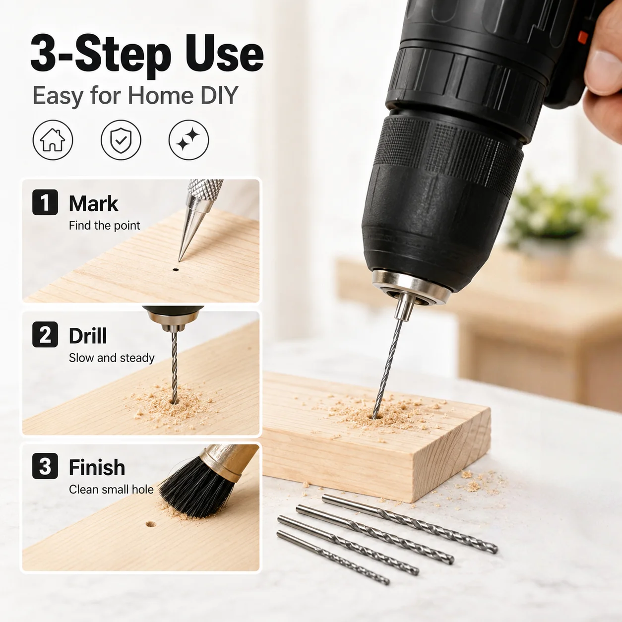 25Pcs HSS Mini Twist Drill Bits Set 0.5-3mm Precision Micro Drill Bits for Wood Plastic Soft Metal DIY Craft Drilling