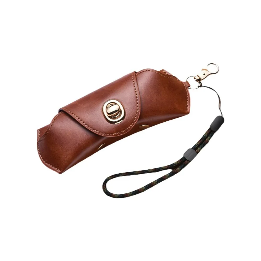 

Soft Hanging Sunglasses Case Portable with Lanyard Glasses Storage Bag PU Leather Protective Eyeglasses Clip Storage Protection