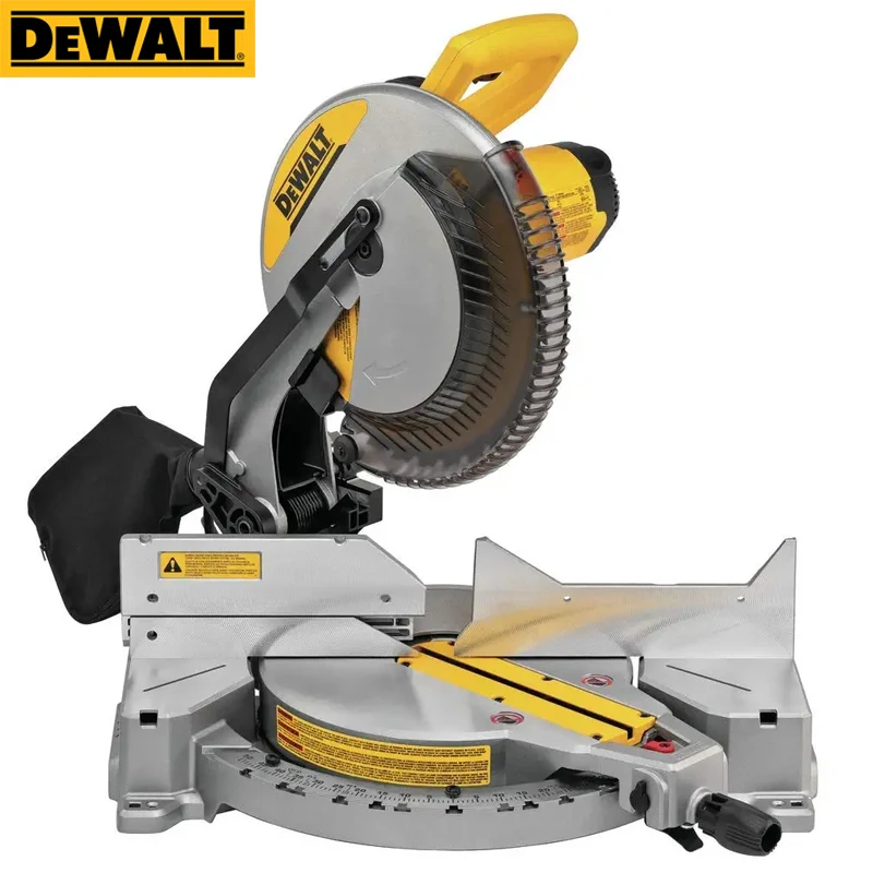 DEWALT DWS715 12-Inch Miter Saw 15-Amp Single Bevel Compound 220V Aluminum Wood Cutting Machine 1600W 4000RPM