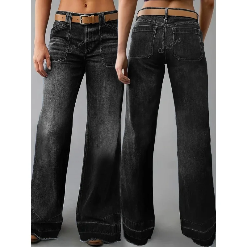 

Flared Jeans Micro Flare Patchwork Denim Cross-Border Women's Premium Jeans Elasticity Version Spring Season High Waist