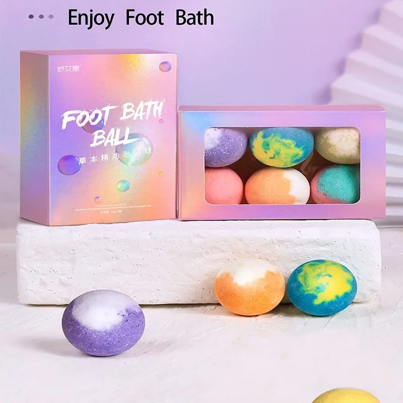 Herbal Essential Oil Foot Soak Balls Instant Bath Soak Non-Stormy Sweat Foot Soak Pills Bath Salt Balls Wormwood Ginger  Pills