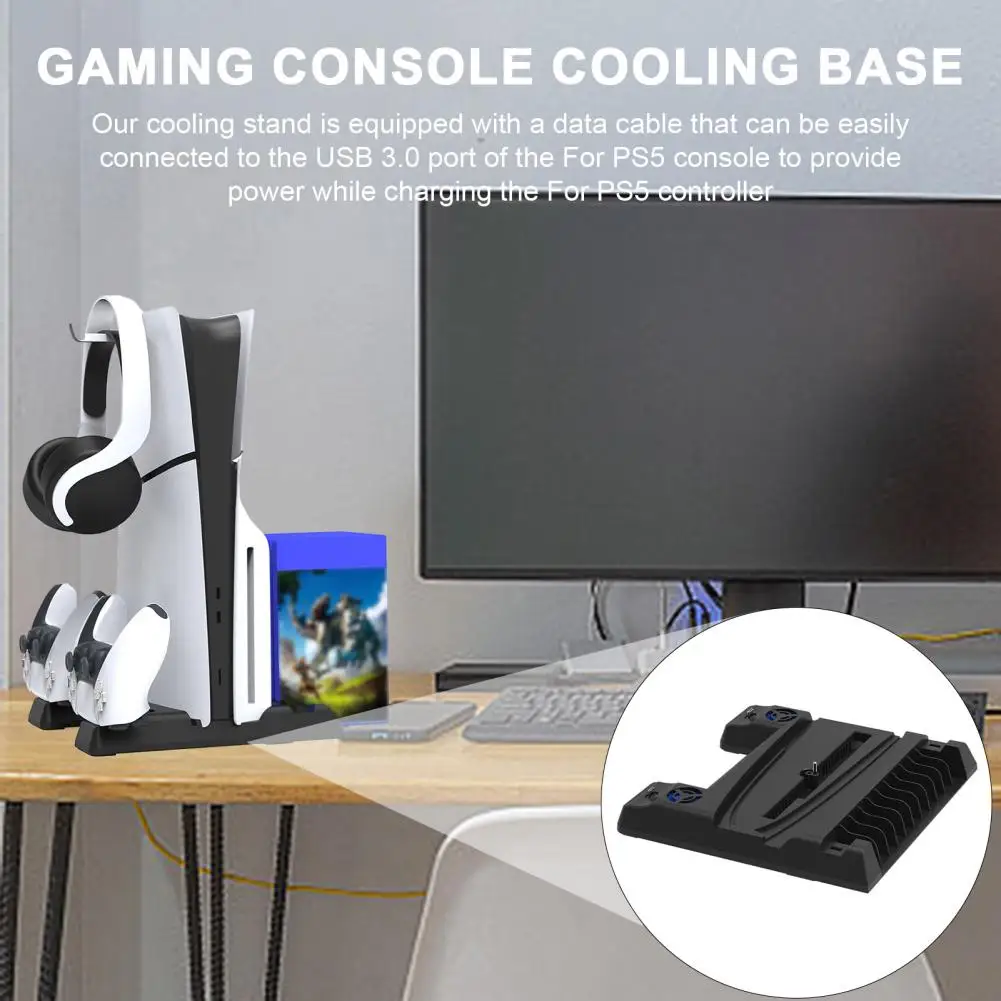 Station Gaming Setup Organizer Efficient Gaming Console Charging Dock for Ps5 Slim Multifunctional Controller Charger for Gamers