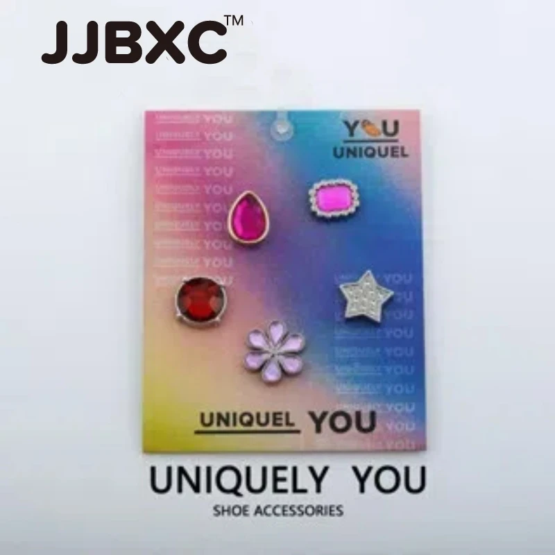 JJBXC charms set shoe buckle accessories (with cardboard) metal purple gemstone series