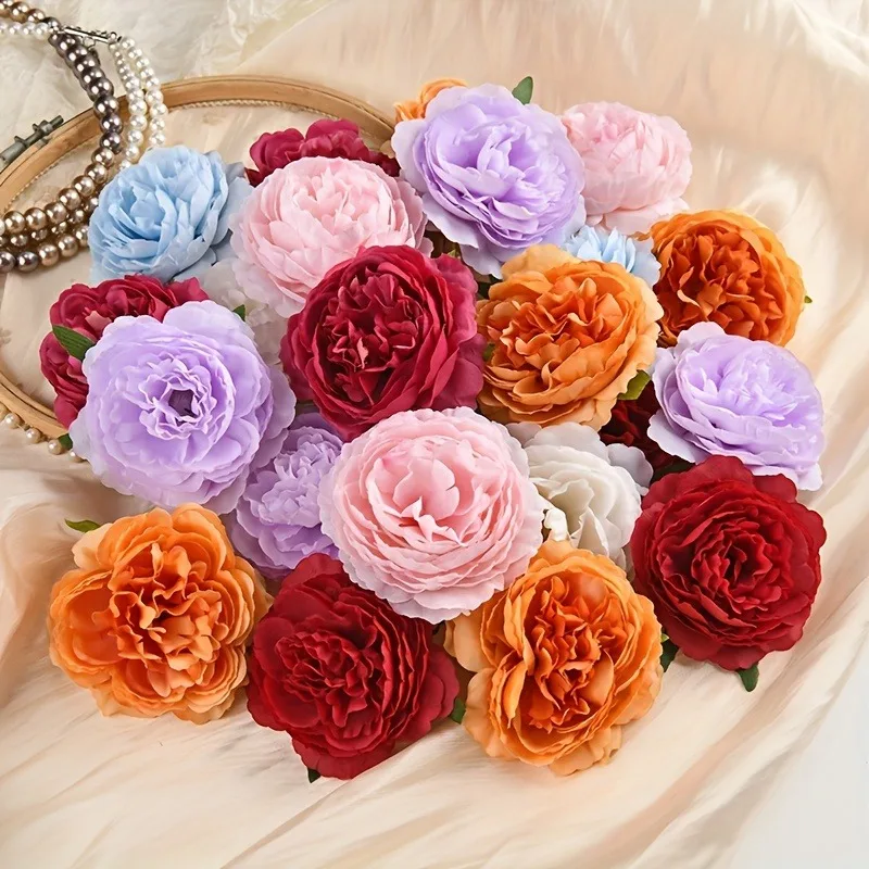 5/10 pçs peônia flores artificiais cabeça 7.5cm flores falsas para decoração de casa jardim decoração de casamento diy guirlanda buquê acessório