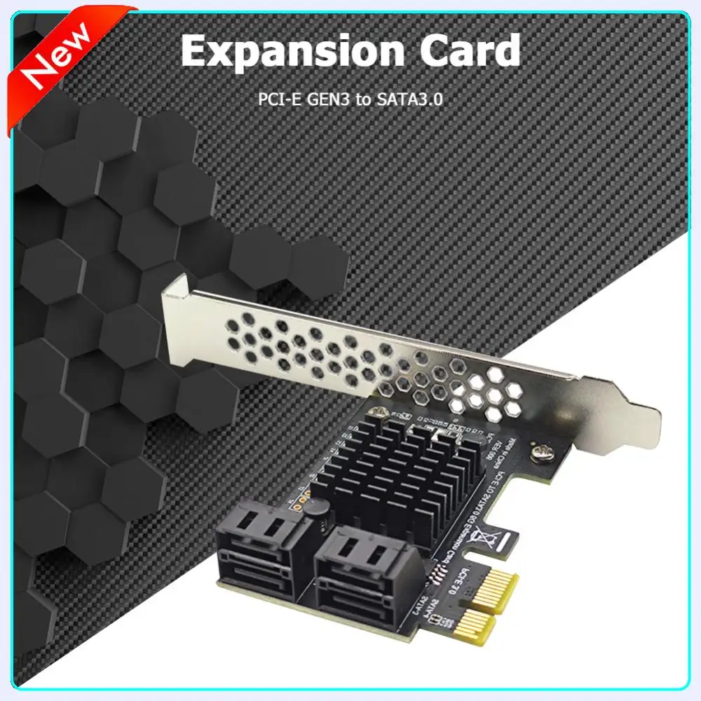 

1-5PCS 4 Port SATA III PCIe Expansion Card 6Gbps SATA 3.0 to PCI-e 1X Controller Card PCI Express Adapter Converter with Bracket