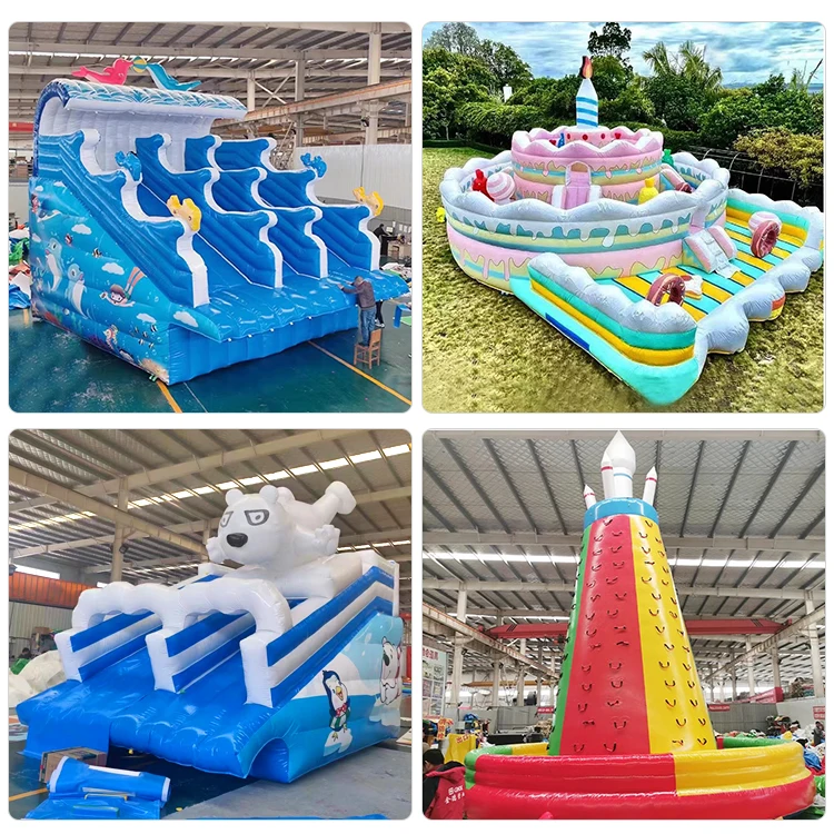 Corrediça inflável gigante do golfinho dobro do PVC da água da piscina do quadro com tamanho customizável do ventilador para crianças brincam