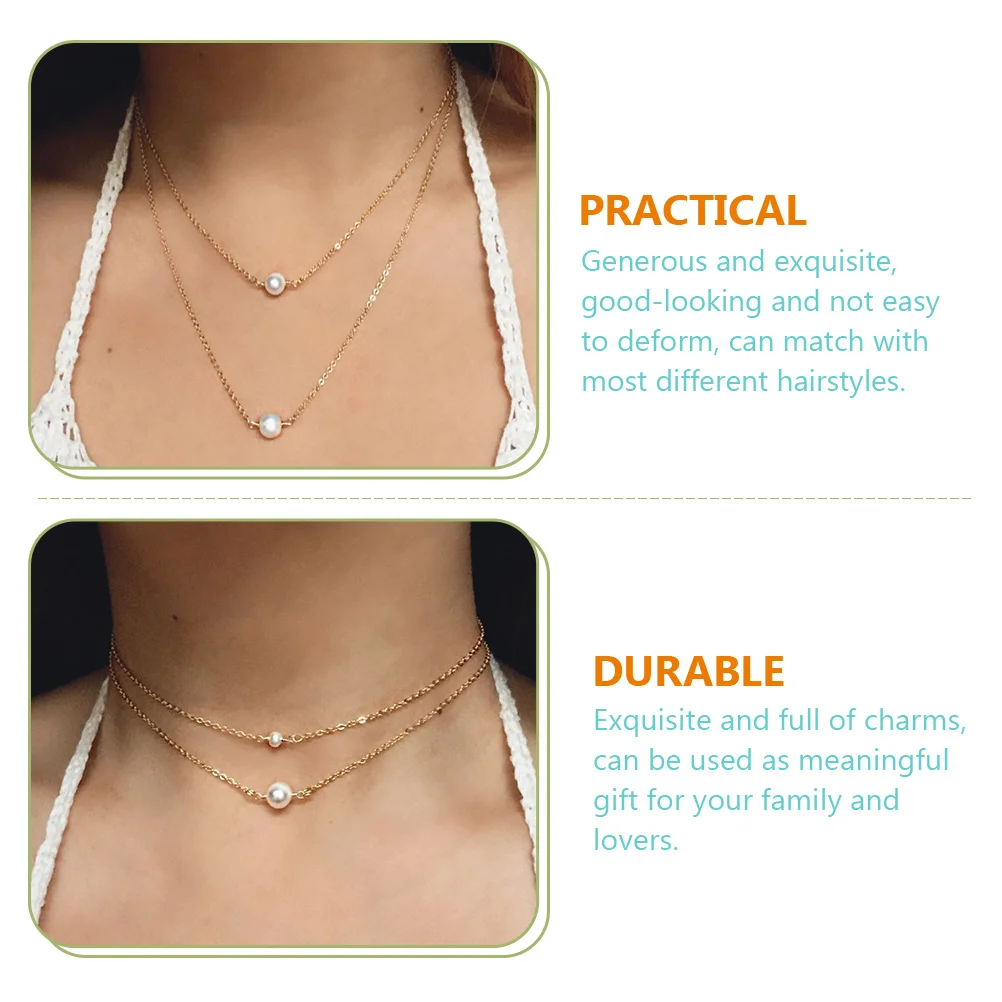 

Delicate Necklace Chains Double Layer Pearl Jewelry Women Accessories Exquisite Design Elegant Gift Pearl Necklaces
