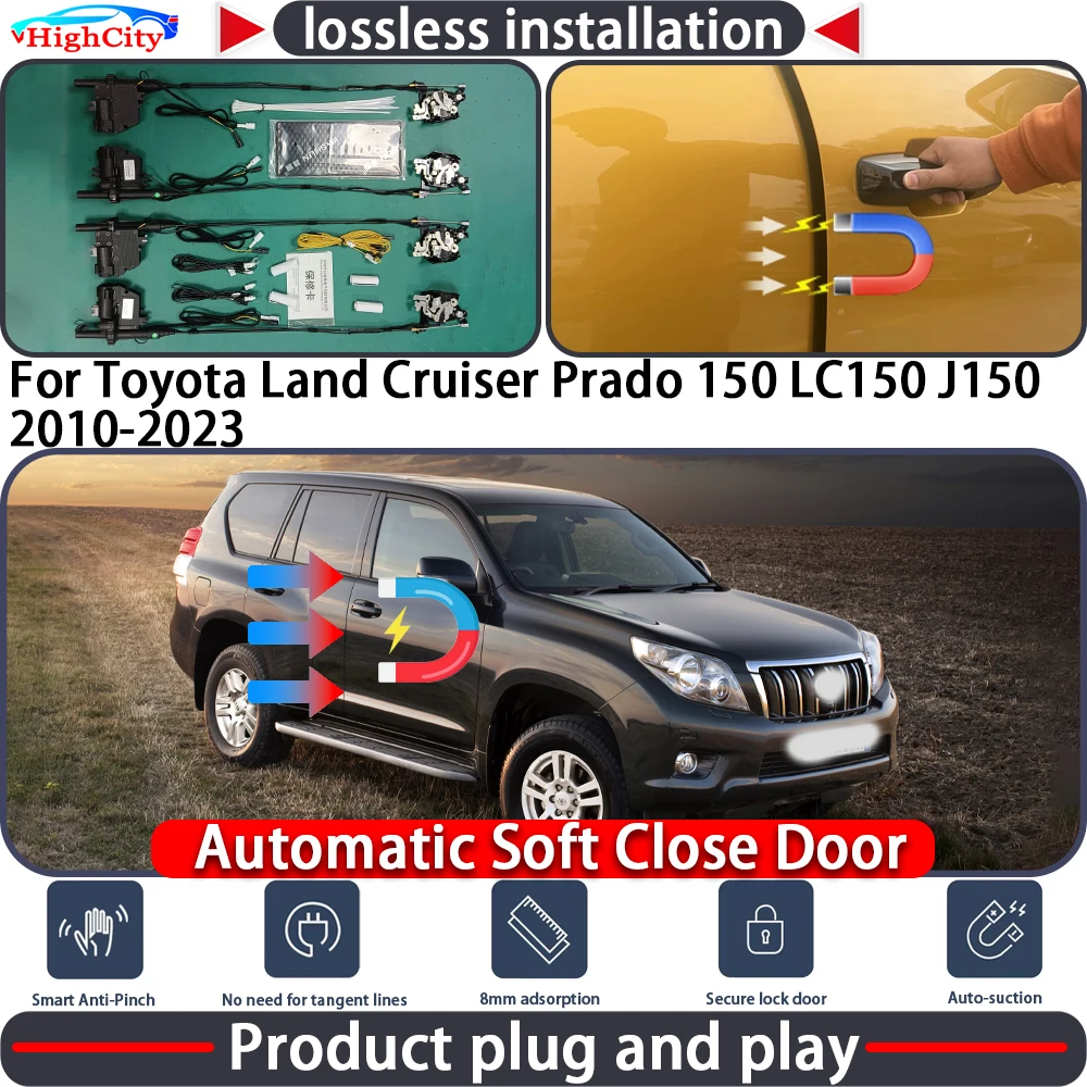 

Привод замка двери с функцией плавного закрывания для Toyota Land Cruiser Prado 150 LC150 J150 2010-2023, система автоматического открывания/закрывания дверей