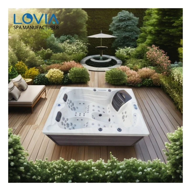 Popular Retractable Outdoor Spa Whirlpool With Light Covers Plug And Play Hot Tub For Hotel