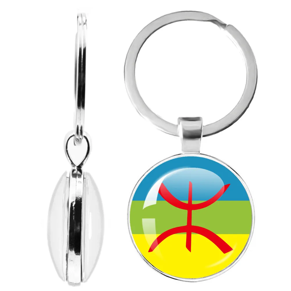 Berber North Africa Flag Keychain 25mm Key Jewelry  Glass Keychain Friends Giftt