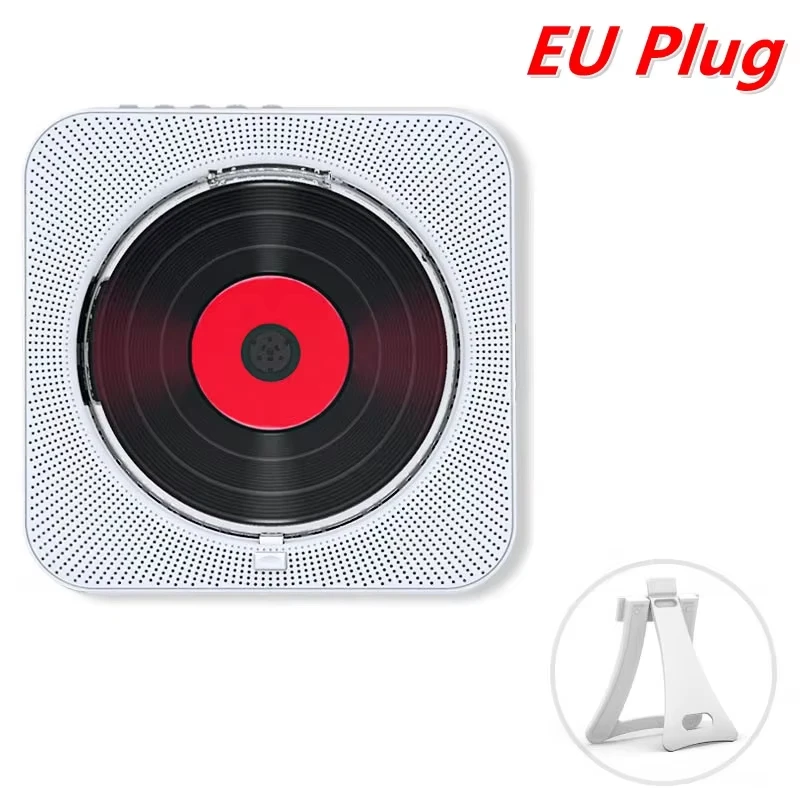 Tragbarer Wandmontierter CD-Player Bluetooth Lautsprecher mit Fernbedienung FM Radio TF USB MP3 Akku Home Deko