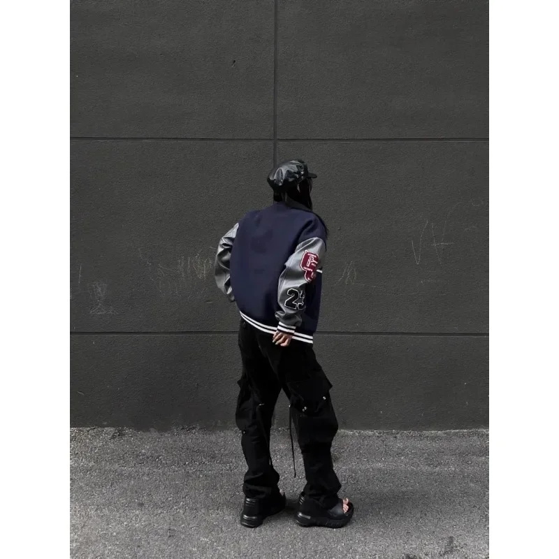 Autumn College Baseball Jacket (Embroidered) - close-up view