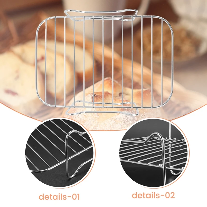 Air Fryer Rack For Ninja DZ201/DZ401 Foodi Accessories Stainless Steel Multi-Layer Stackable Dehydrator Rack