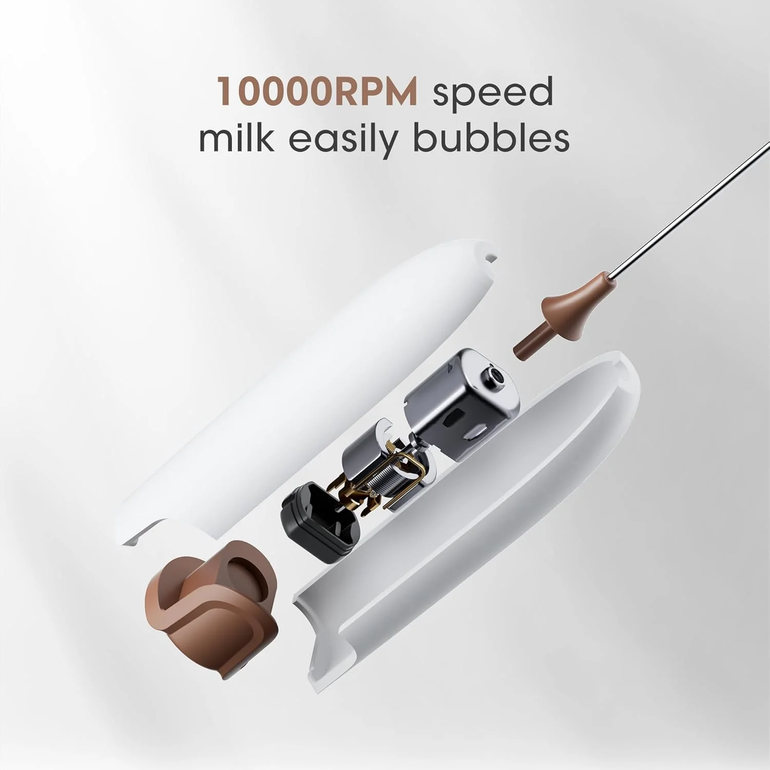 

Handheld Milk Frother, Battery Operated Froth Maker, Mini Blender & Blender Coffee Milk Frother Perfect for Bulletproof Coffee