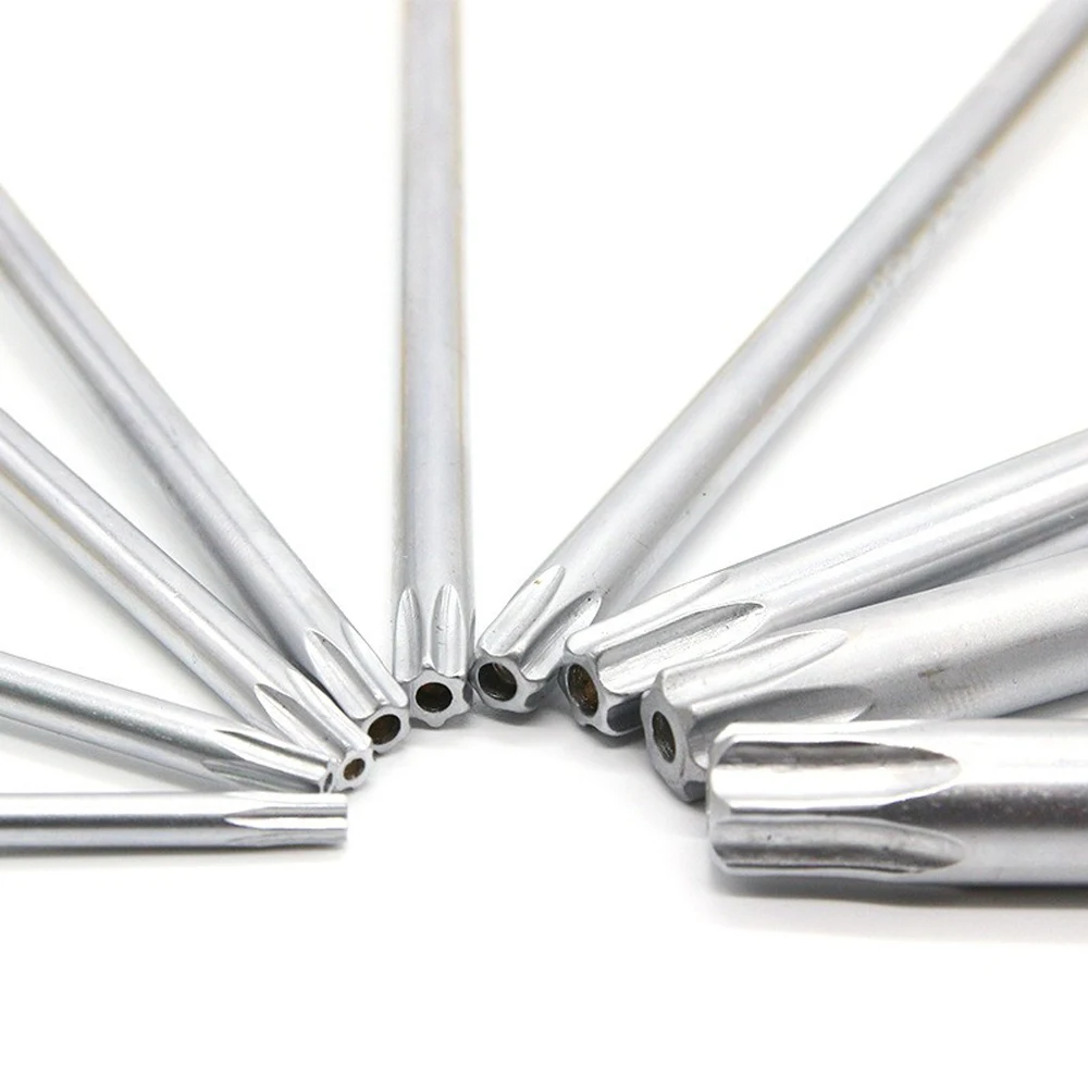 1pc Torx Screwdriver T Handle Torx Key Steel Hexagonal Screwdriver with Medium Hole T10/T15/T20/T25/T27/T30/T40/T45/T50