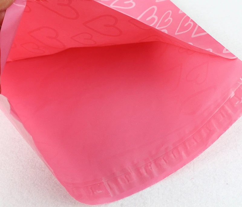 50Pcs Pink Heart Pattern Self-Seal Adhesive Shoes Bag Shipping Bags Matte Material Envelope Mailer Mailing Bag Packaging Bags