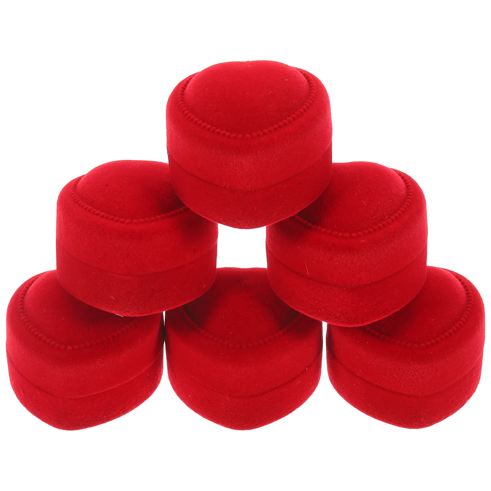 

Набор из 6 шкатулок для обручальных колец с дизайном в виде сердца, роскошная отделка, органайзер для ювелирных украшений, надежное хранение для обручальных колец, подарок на девичник