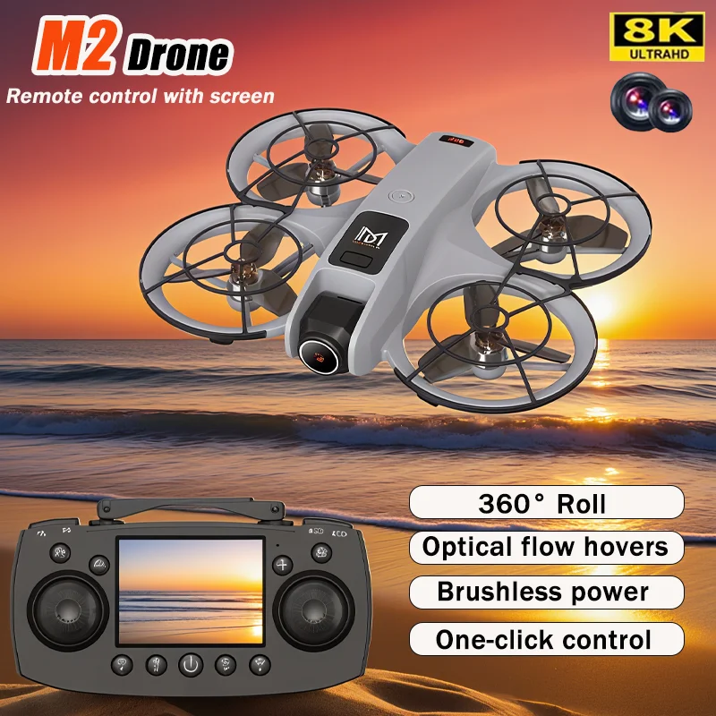 โดรน M2 Mini Rc ใหม่ปี 2025 พร้อม 8K HD 90 °   เฮลิคอปเตอร์เลนส์ปรับไฟฟ้า 360 °   พลิกของขวัญของเล่นเด็ก Quadcopter รีโมทคอนโทรล