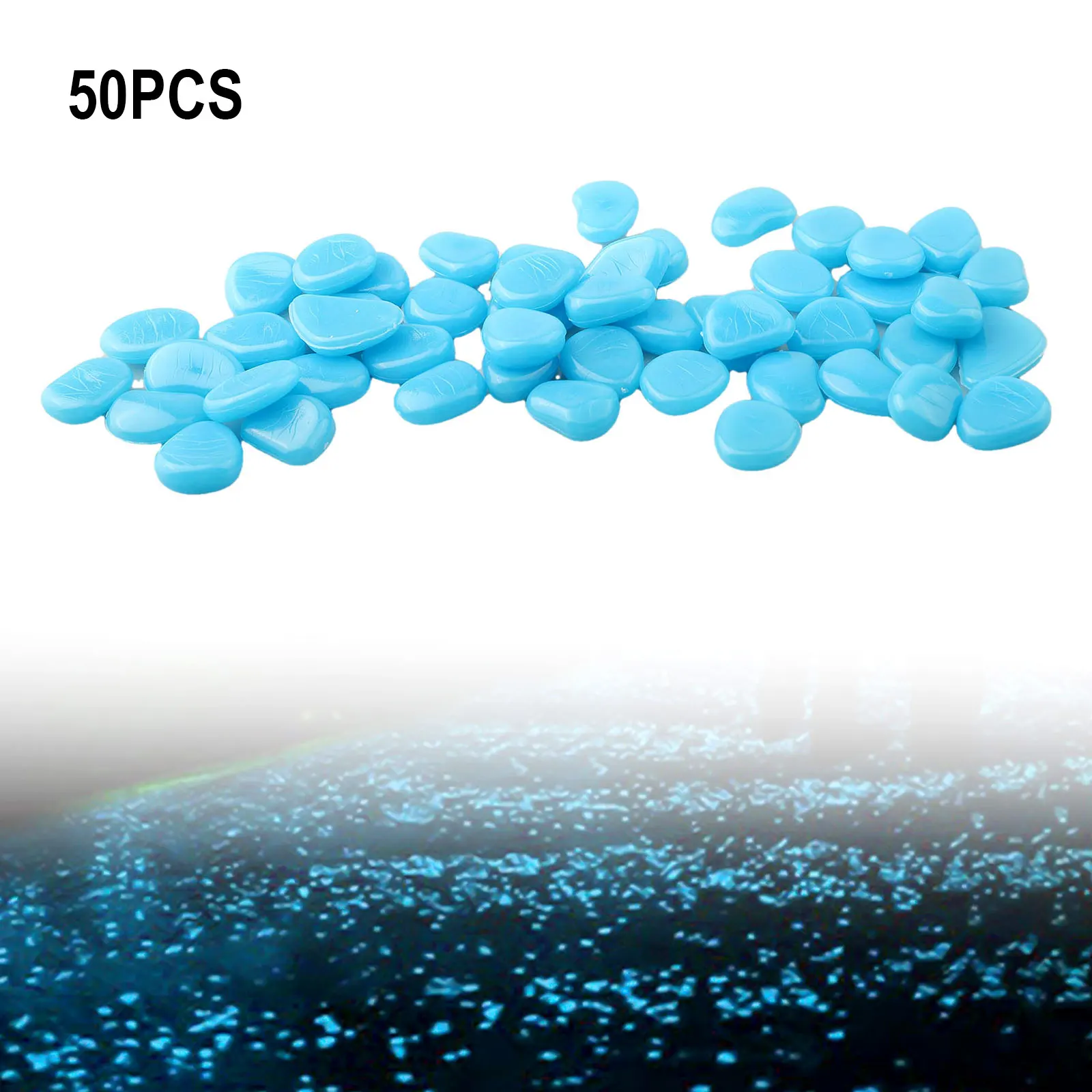 50PCS/Set Glow In The Dark Pebbles Luminous Stones Aquarium Fish Tank Home Garden Yard Decor