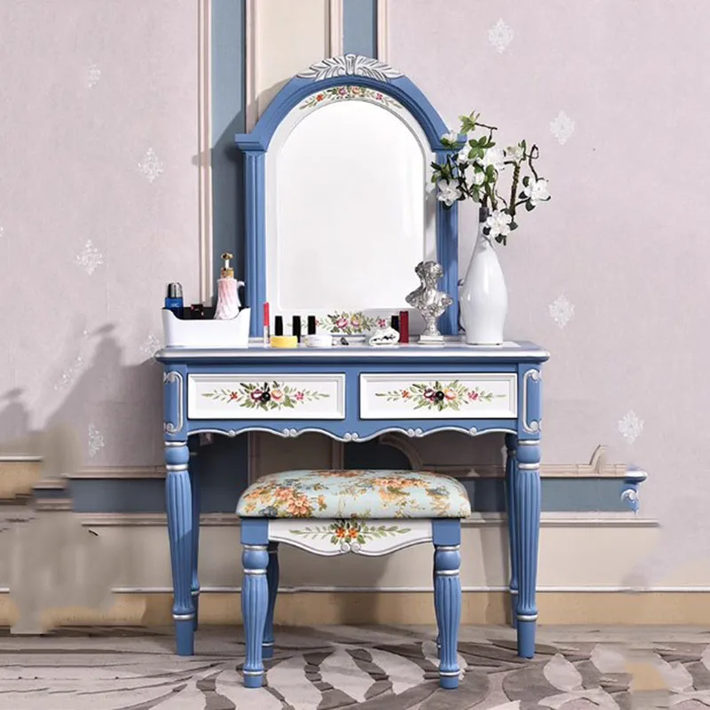 

Modern Light Dressing Table Luxury Aesthetic Storage LED Mirror Nordic Dressing Table Design Meubles De Chambre Garden Furniture