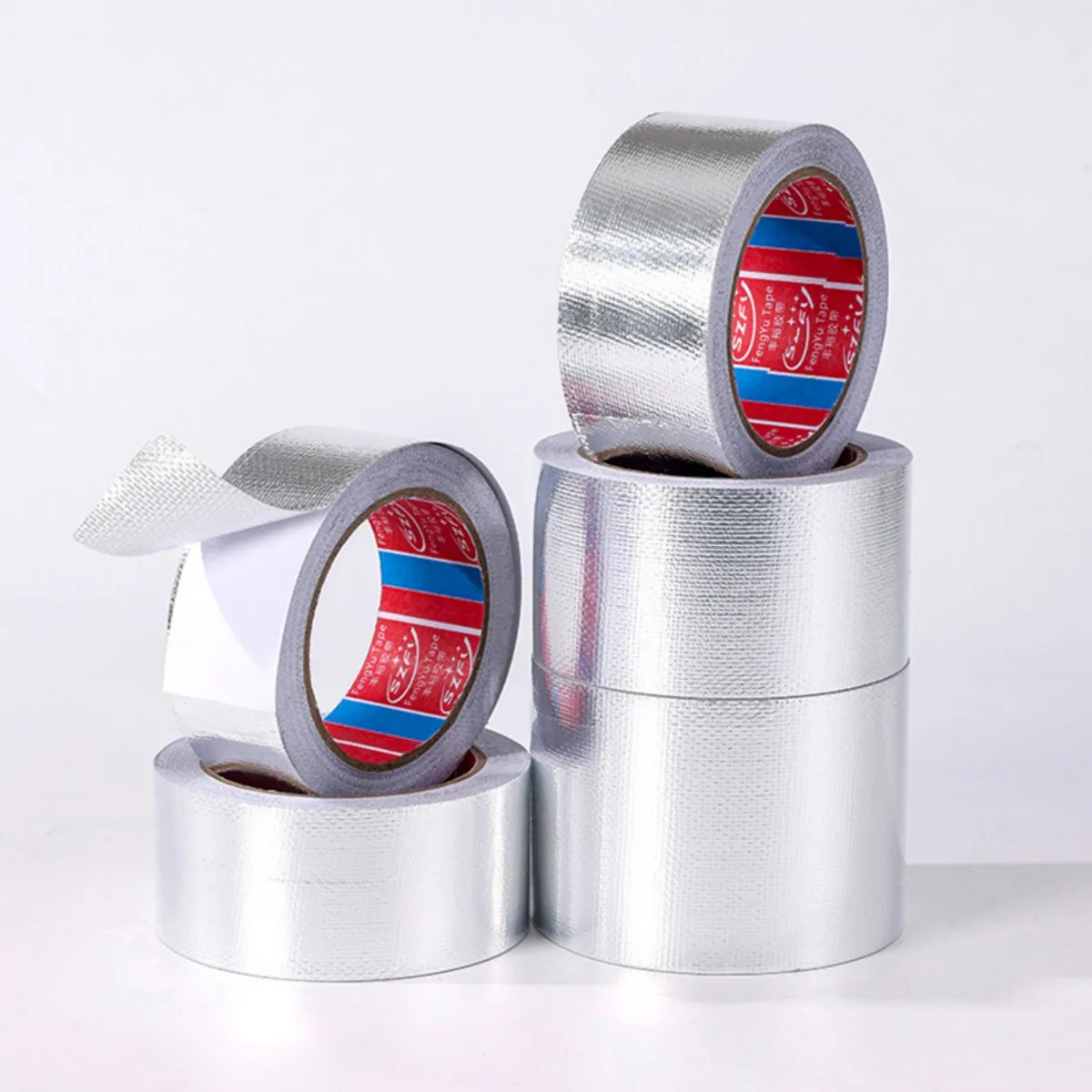 Aluminium Foil Tape Thermal Insulation Fire-Resistant Self-Adhesive Tapes for Air Conditioning Ducts / Boiler Pipes