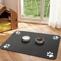 Pet Placemat Dog Cat Food MatStrong Absorption Quick Dry Non-Slip Paw Print Pet Water Bowl Mats Durable Dog Cat Feeding Supplies