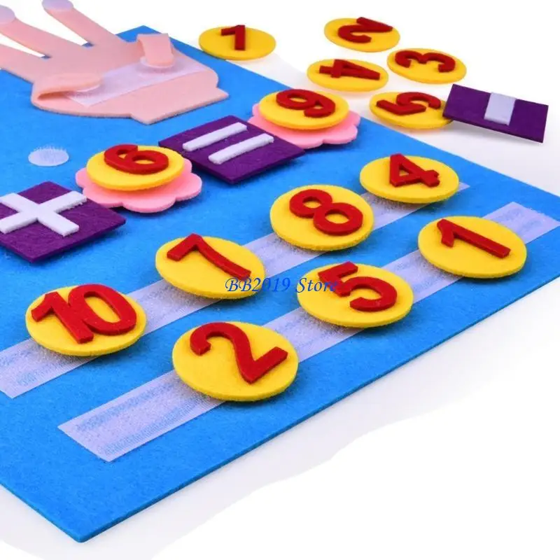 Q0KB Interactive Puzzle Addition Calculation for Play Toy Felt for Creative Children’