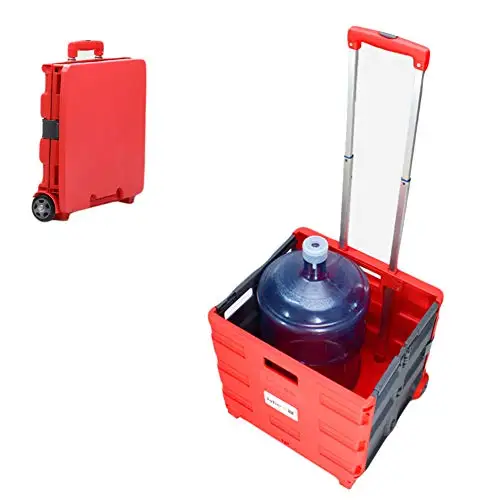 PP Material Foldable Shopping Box, Portable Grocery Cart, Small Cart, Household Large-Capacity Cart with Cover, Trolley