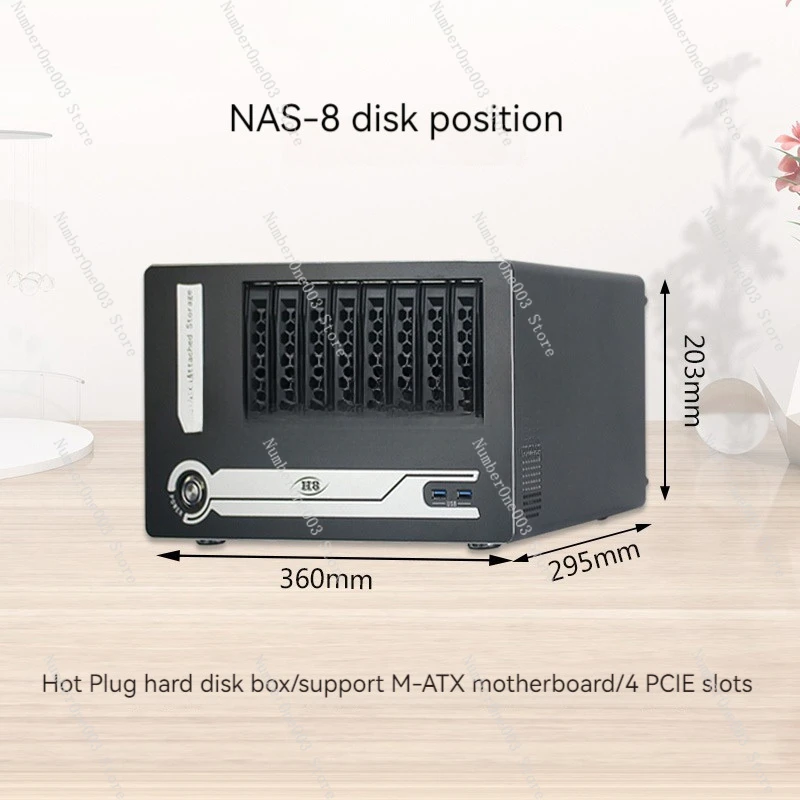 NAS Case, 8 HDD, Support M-ATX Motherboard, Cloud Date Storage, Optional USB 3.0, Hot Sale