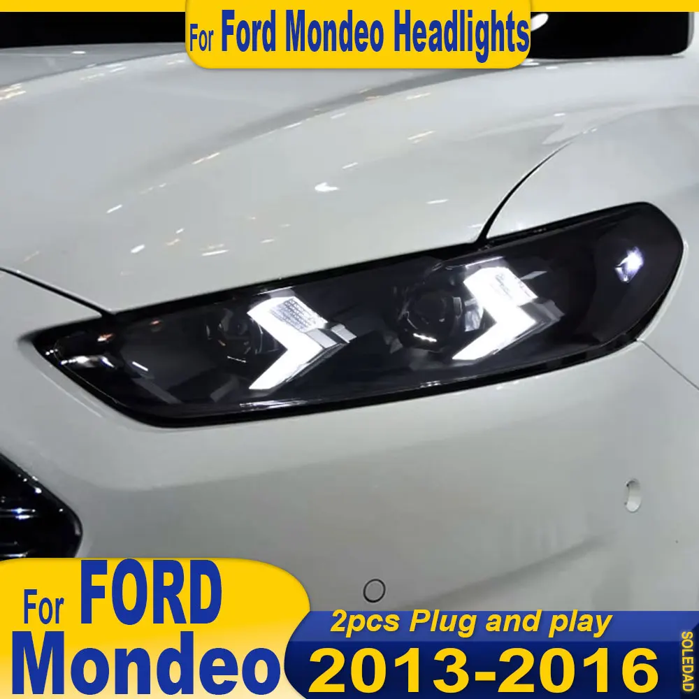 Car LED headlights for Ford Mondeo LED Headlight 2013 2014 2015 2016 Head Lamp Drl Projector Lens Automotive Accessories