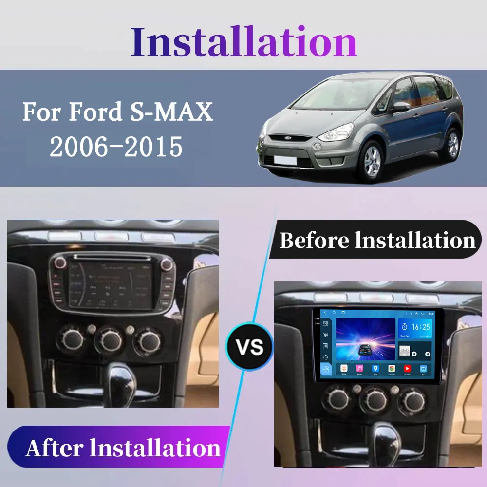 Car Radio Android 14 For Ford S-MAX S MAX 1 2006 - 2015 GPS Carplay Multimedia Player Navigation Stereo DSP Audio Auto Head Unit