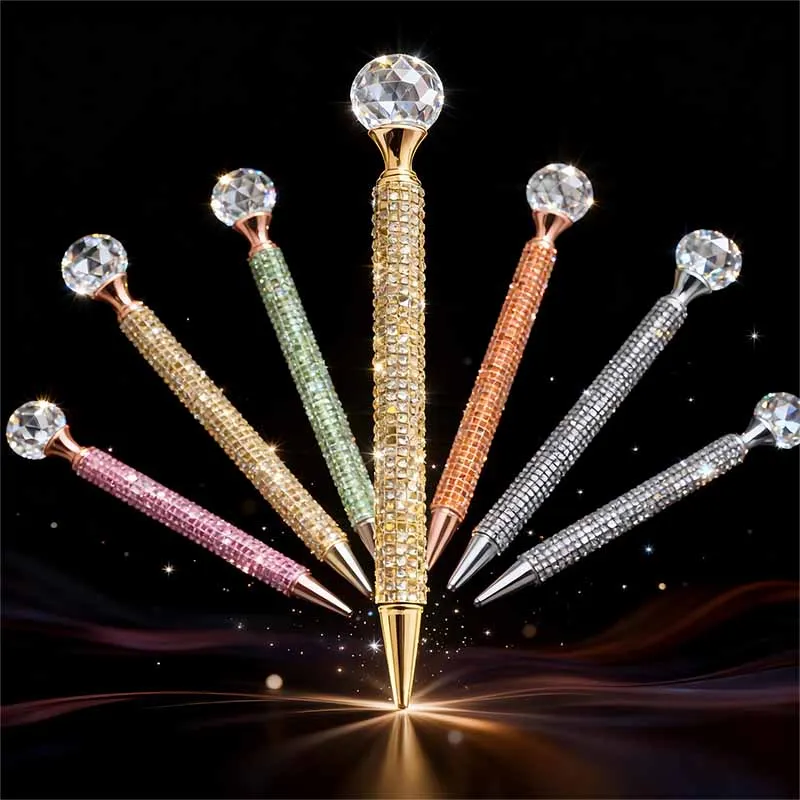 

3-5 шт., шариковая ручка с жемчугом и стразами, шариковая ручка высокого качества, роскошные милые металлические канцелярские принадлежности со стразами для школьного офиса