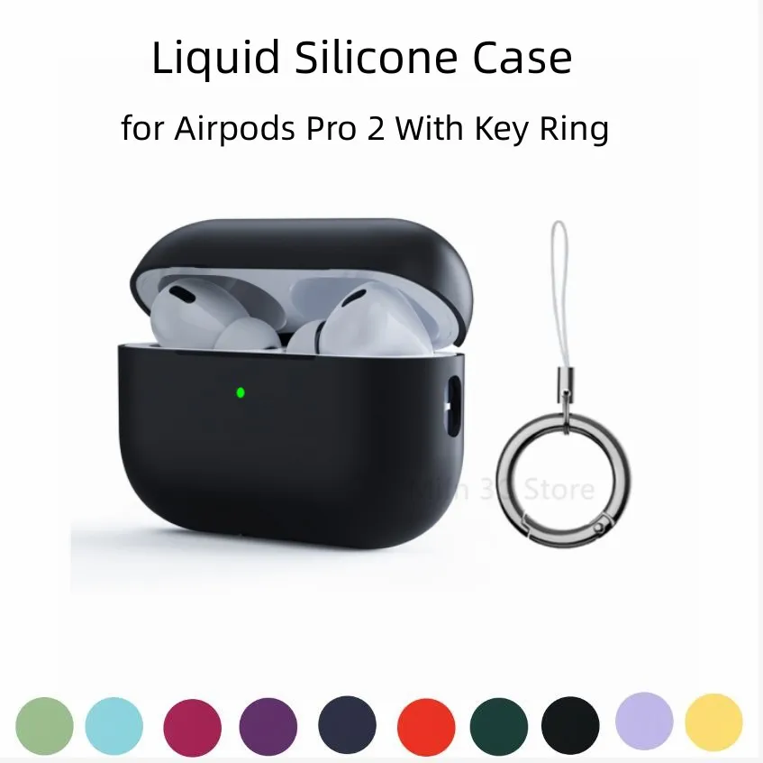 Original Liquid Silicone Case for Airpods Pro 2 Wireless Bluetooth Earphone Protective Case on For 2022  AirPods Pro 2 Cover