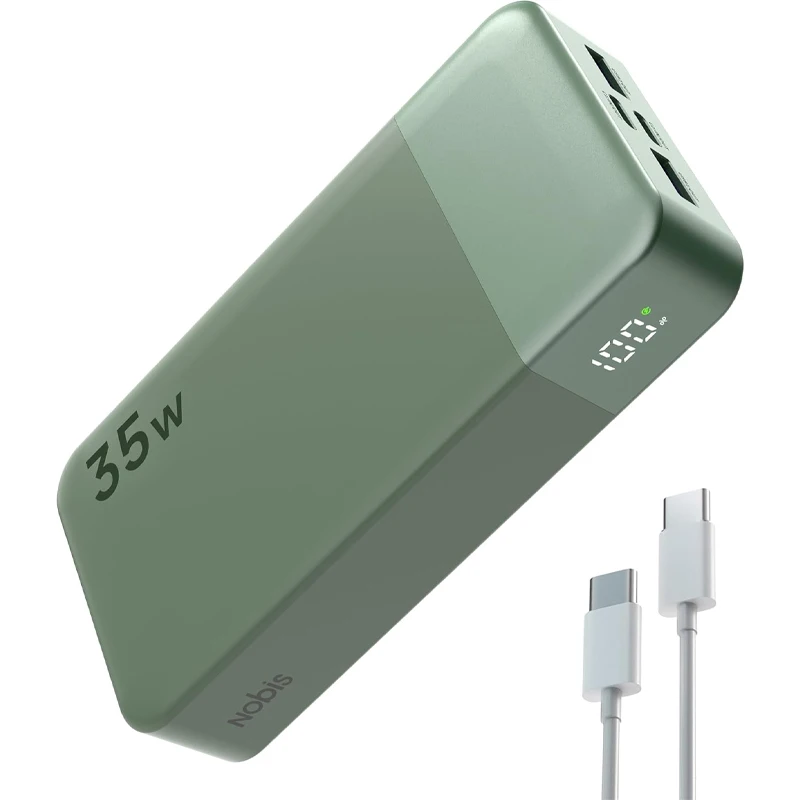 NOBIS Portable Power Bank 35W 20000mAh Fast Charging with C to C Cable, Battery Bank with Digital Display for iPhone17 16 15 14 16 Samsung S26 S25 S24 S23