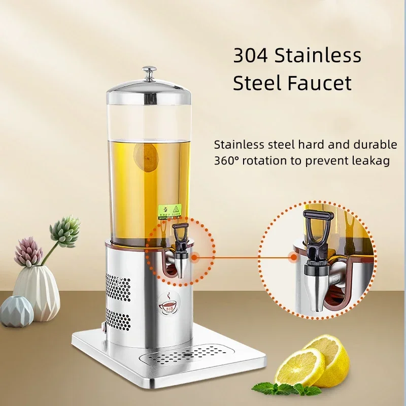Recipiente de suco de cabeça dupla 12l, tripé eletrônico de suco quente e frio, aquecimento visual transparente, tripé de leite para máquina de bebidas frias