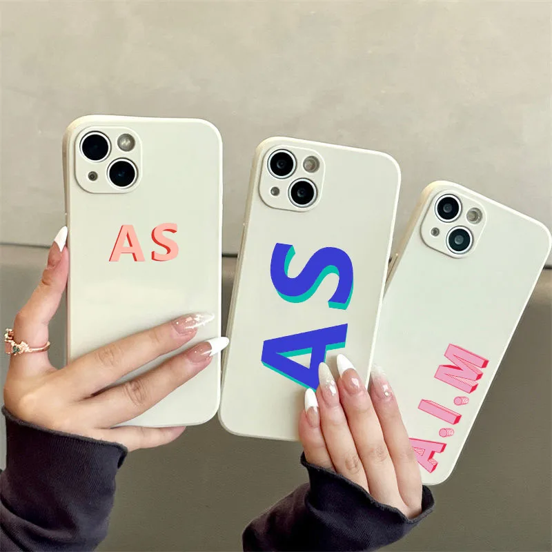 

Custom Initial Letters Case for iphone 13 12 Pro Max SE2020 Cover Lens Protection Cover for iphone 11 Case 8 Plus XS XR 6 7 Plus