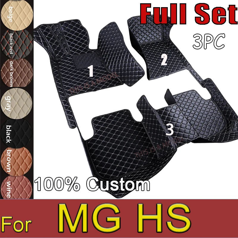 

Car Floor Mat For MG HS Plug-in PHEV EHS AS23 2018 2019 Auto Leather Mats Protective Carpet Anti Dirty Foot Pads Car Accessories