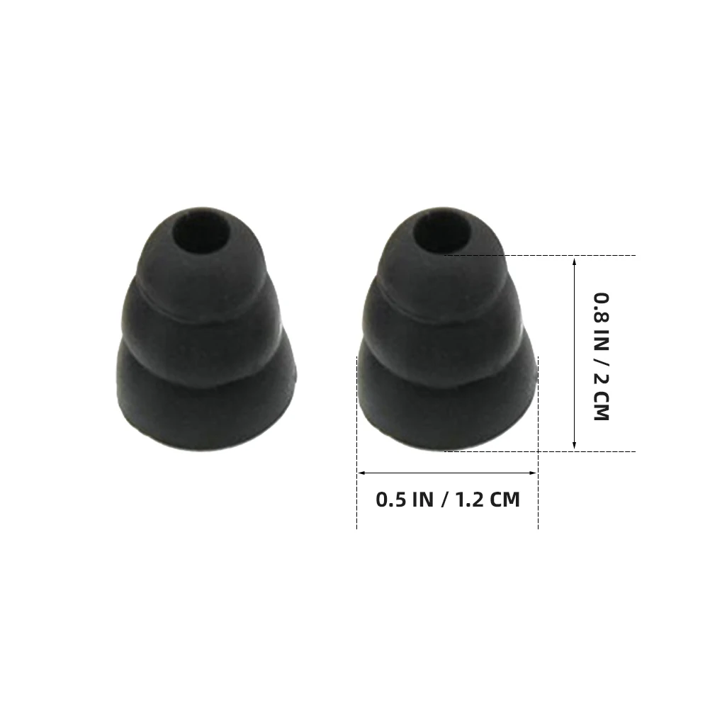 

1Pair Silicone Earbud Caps Three Layers Soft Elastic in-Ear Earphone Replacement Tips Noise Isolating Cushion Black Size