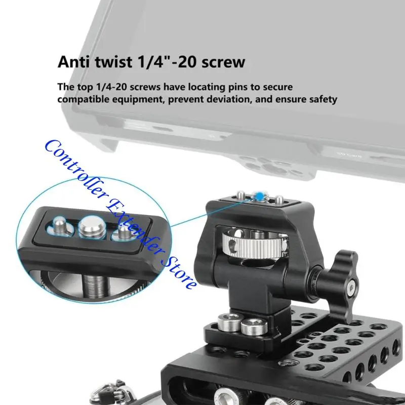 N84b suporte câmera rotativa metal resistente, suporte ângulo ajustável, compatível com parafuso 1/4, dispositivos