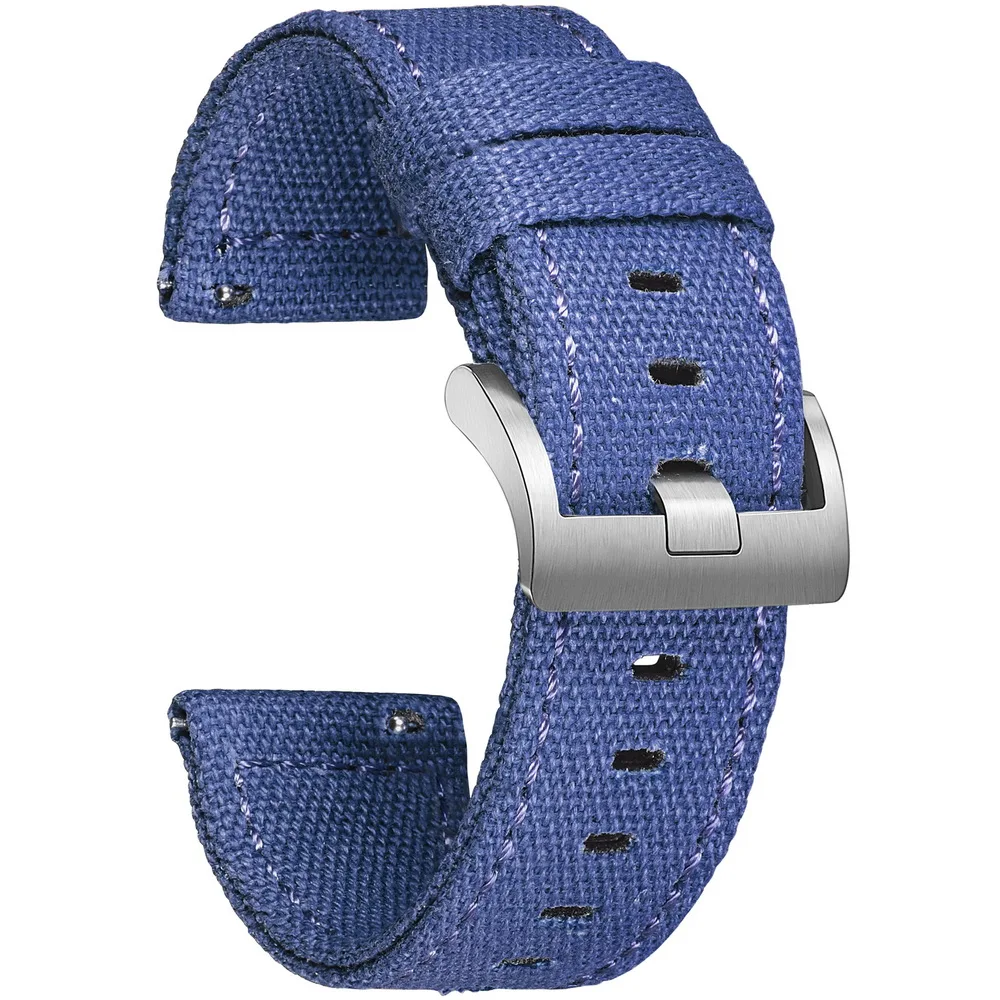 Hemsut Watch Bands Canvas Quick Release 18mm 20mm 22mm 24mm Fashions Wrist Straps For Man Women