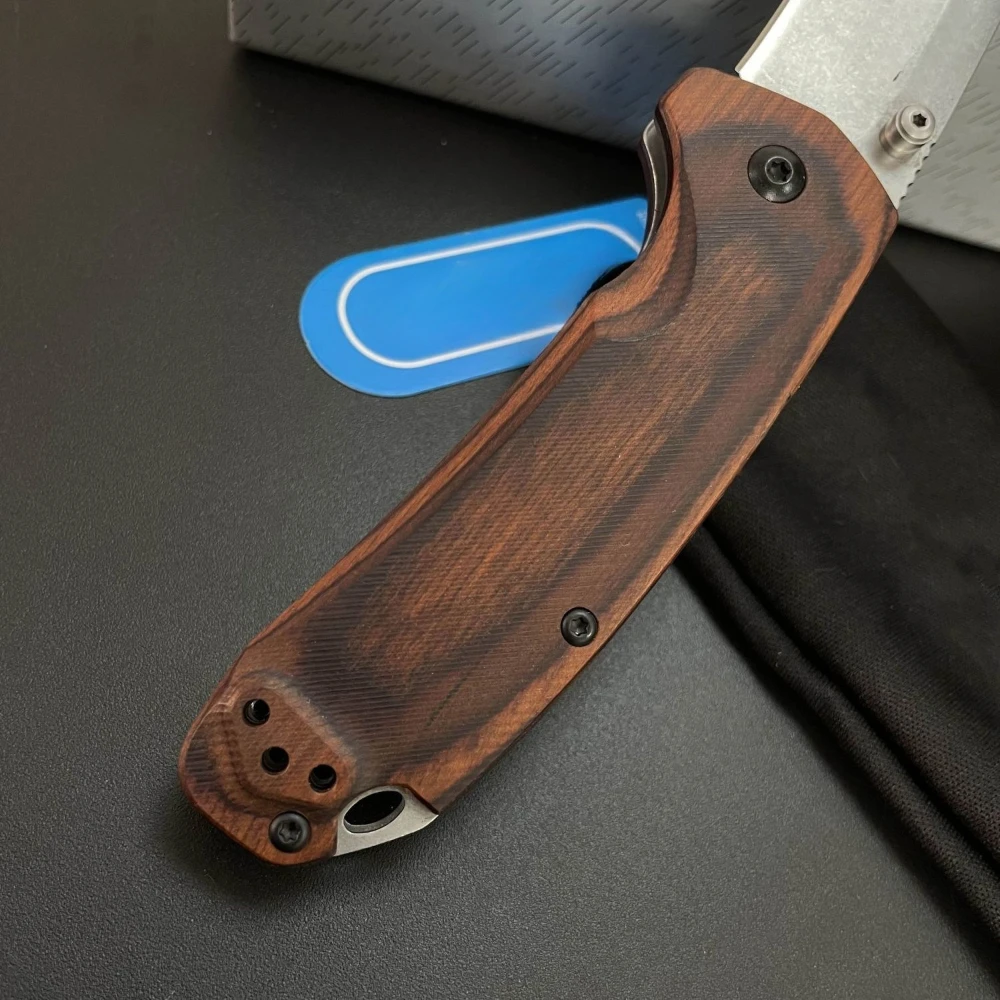 مقبض خشبي للدفاع عن النفس سكين شفرة قابل للطي استكشاف الغابة جيب الصيد كل يوم حمل سكينة محمولة حادة #4